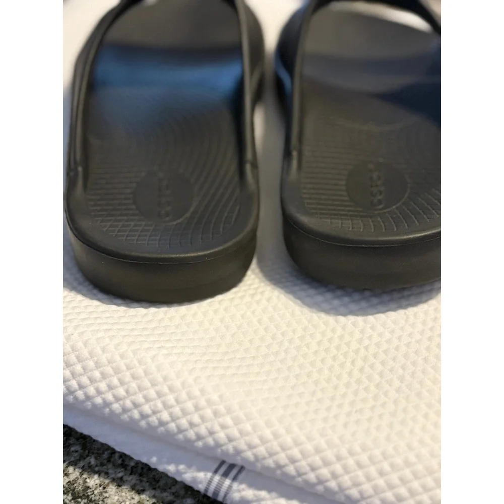 OOFOS OOAH Slides Mens Size M13‎ W15 EU 46 Black Comfort Recovery Sandals